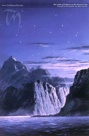 Ted Nasmith - The Light of Valinor on the Western Sea (colour sketch).jpg