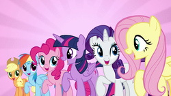Mane Six singing "we're a work in progress" S7E14.png