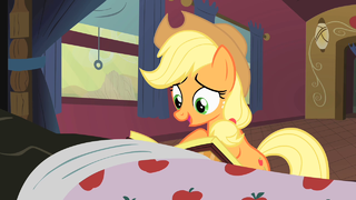 Applejack reading Bloomberg a story S01E21.png