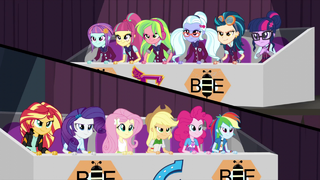 Wonderbolts and Shadowbolts on opposing sides EG3.png