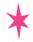 被五个较小的白色星芒环绕的粉色六角闪光