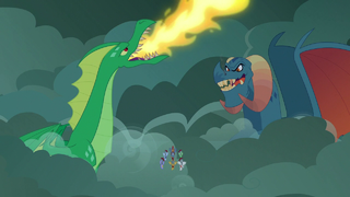 Green dragon bellowing fire breath S7E16.png