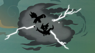 Flash dodges the dragons inside the thundercloud S7E16.png