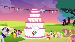 Rainbow spinning around the cake to blow all the candles S4E12.png