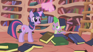 Spike book hat S1E10.png