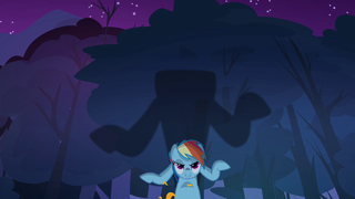 Rainbow forming the shadow of the Headless Horse S3E06.png