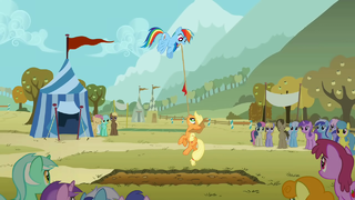Rainbow Dash flying during the tug of war S1E13.png
