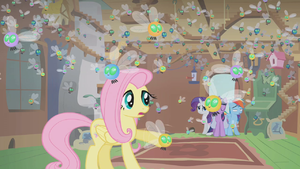 Fluttershy's cottage filled with parasprites S1E10.png