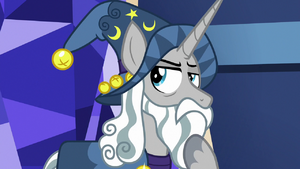 Star Swirl pondering on Pinkie Pie's words S7E26.png