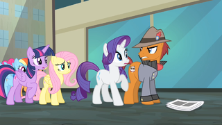 Pony with Grumpy Cat cutie mark looking angrily at Rarity S4E08.png