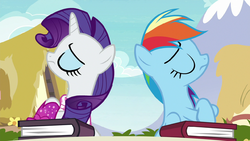 Rarity and Rainbow refuse to speak to each other S8E17.png