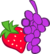 一束葡萄和一颗草莓