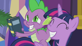 Twilight pleased; Spike mildly happy S5E20.png