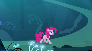 Pinkie trotting through the dream Mirror Pool S5E13.png
