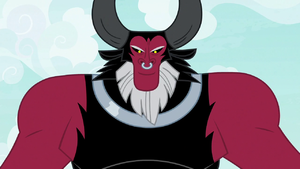 Lord Tirek standing over Star Swirl S9E24.png