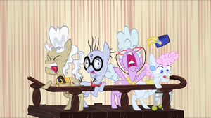 Elderly ponies on a falling balcony S2E08.png