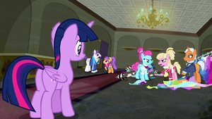 Twilight Sparkle looks at several ponies complaining S06E09.png
