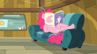 Pinkie Pie reading a magazine S3E4.png