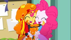 Sunset Shimmer and Pinkie Pie laughing together SS10.png