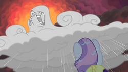 Sweetie sees Rarity-cloud laughing maniacally S4E19.png