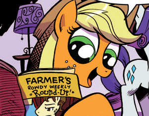 Micro-Series issue 3 Applejack reading.png