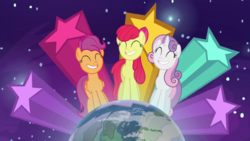 Cutie Mark Crusaders on top of the world S9E22.png