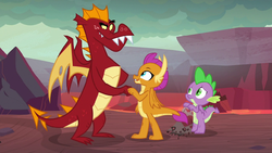 Garble and Smolder fist-bump S9E9.png