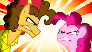 Pinkie Pie and Cheese Sandwich looking at each other angrily S4E12.png