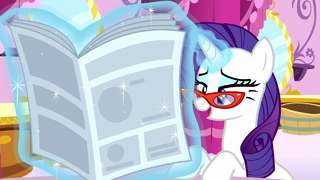 Rarity finishes reading the article S6E9.png