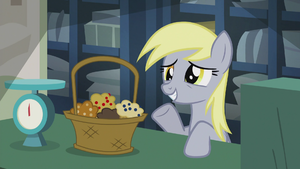 Derpy with a basket of muffins S5E9.png