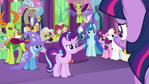 Starlight Glimmer surrounded by friends S7E1.png