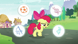Apple Bloom with circles showing stuff she could do around her S6E4.png