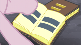 Pinkie flipping through book pages with equal signs S5E02.png
