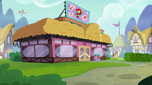 Exterior view of Hay Burger restaurant S9E16.png