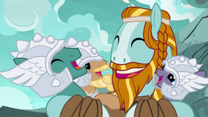 Rockhoof and the Mighty Helm laugh together S7E16.png