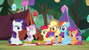 The pony sisters' camping trip begins S7E16.png