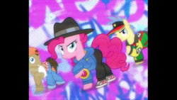 Pinkie Pie, Goldengrape and Dr. Hooves walking in style S4E21.png