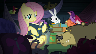 Fluttershy in her Nightmare Night hiding place S5E21.png