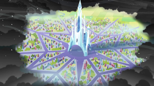 Crystal Empire surrounded by King Sombra S3E2.png