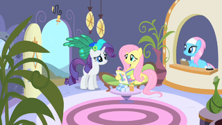 Rarity and Fluttershy arrive at the spa S1E20.png