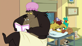 Grizzly bear reading a magazine S7E5.png