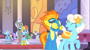 Spitfire talking to a pony S1E26.png