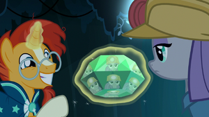 Maud Pie's reflection in the unearthed jewel S7E24.png