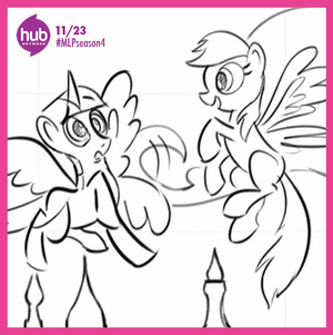 Twilight and Rainbow Dash flying animatic promotional.png