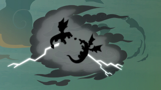 Flash and dragons' silhouettes in the thundercloud S7E16.png
