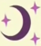 紫色新月和三颗粉色星星